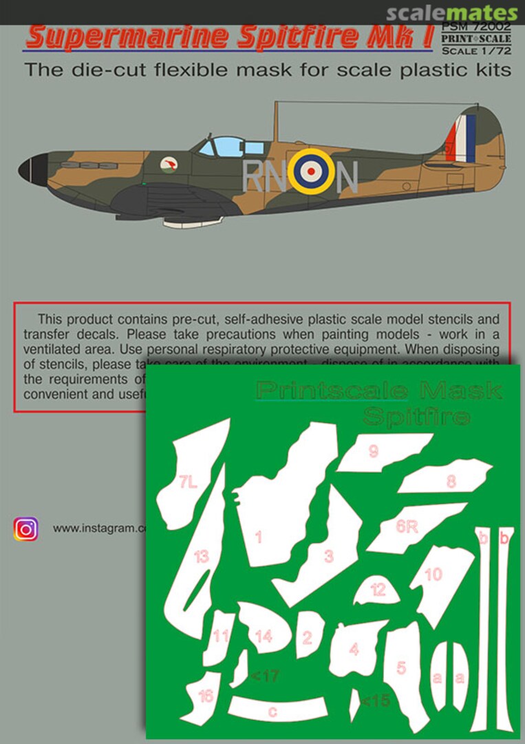 Boxart Supermarine Spitfire Mk.1 PSM72002 Print Scale