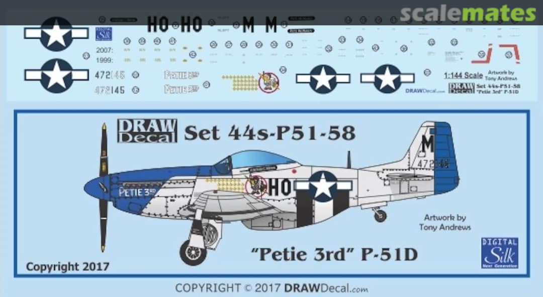 Boxart P-51D “Petie 3rd” 44-P51-58 Draw Decal