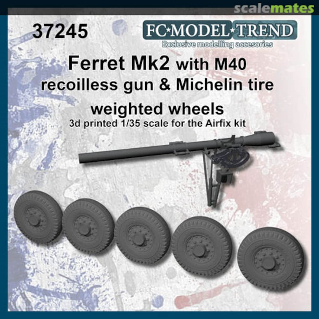 Boxart Ferret with Michelin tires and M20 recoilless rifle 37245 FC Model Trend