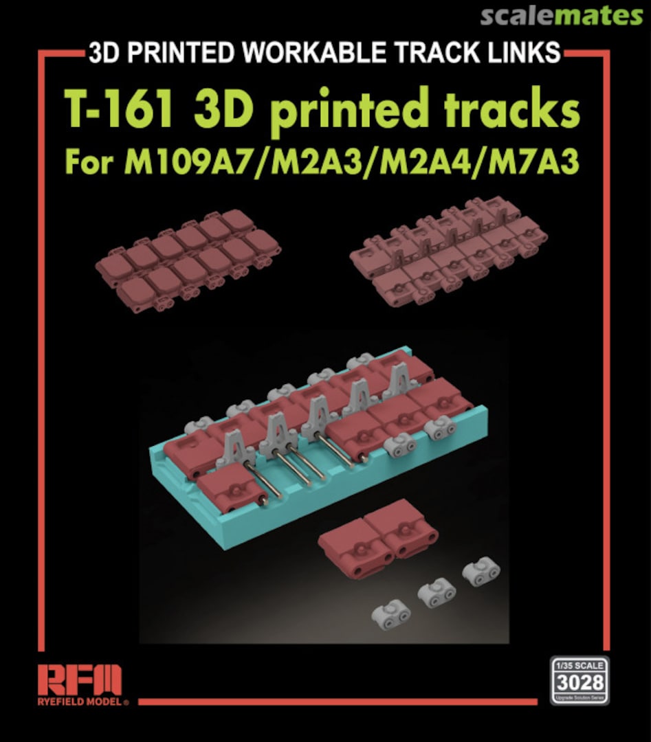 Boxart T-161 Workable Tracks (3D Printed) for M109A7/M2A3/M2A4/M7A3 3028 Rye Field Model