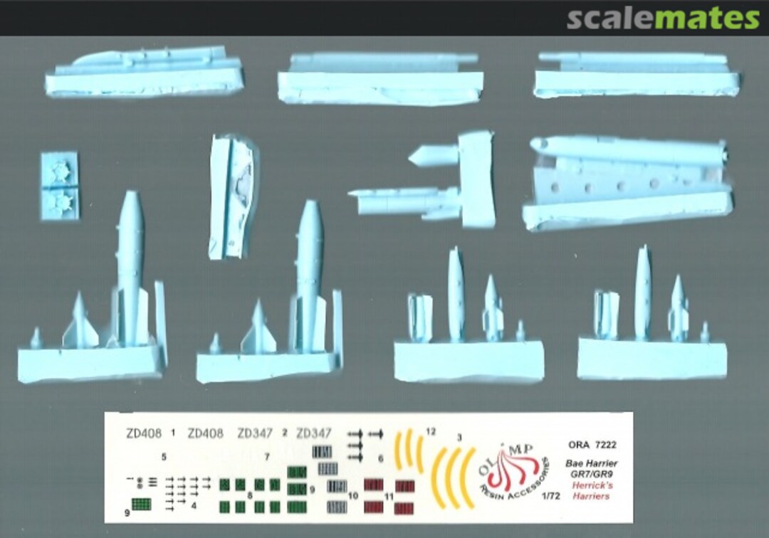 Boxart BAe Harrier GR7/9 ORA 72-22 Olimp Resin Accessories