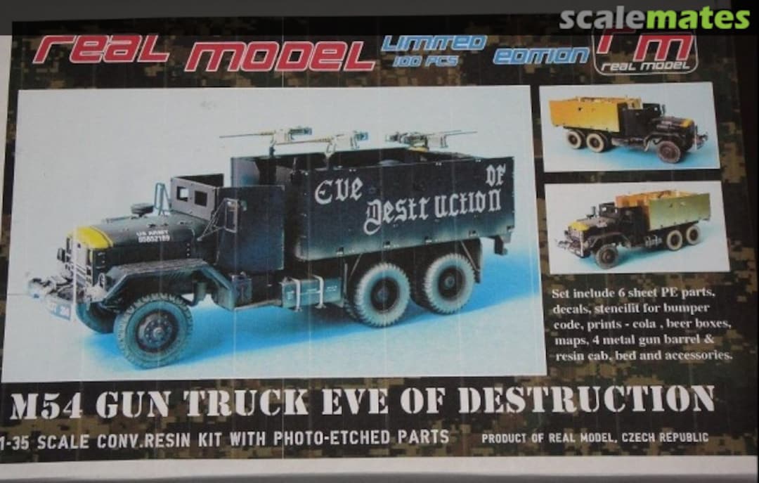 Boxart M54 5 ton gun truck Eve of Destruction conversion RM35123 Real Model