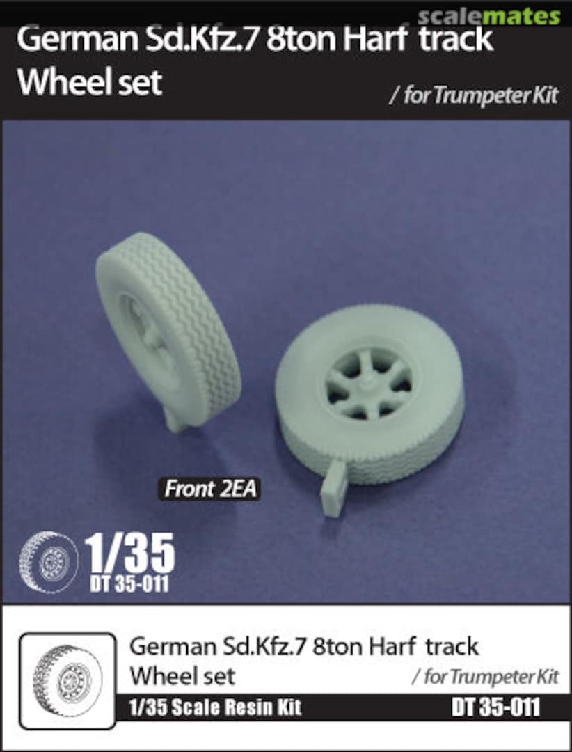 Boxart German SdKfz.7 8ton Halftrack Wheels set for Trumpeter kit (Resin, 2pcs) DT35-011 D-Toys