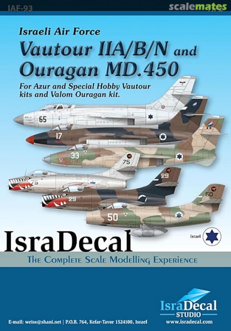 Boxart Vautour IIA/B/N and Ouragan MD.450 IAF-93 IsraDecal Studio