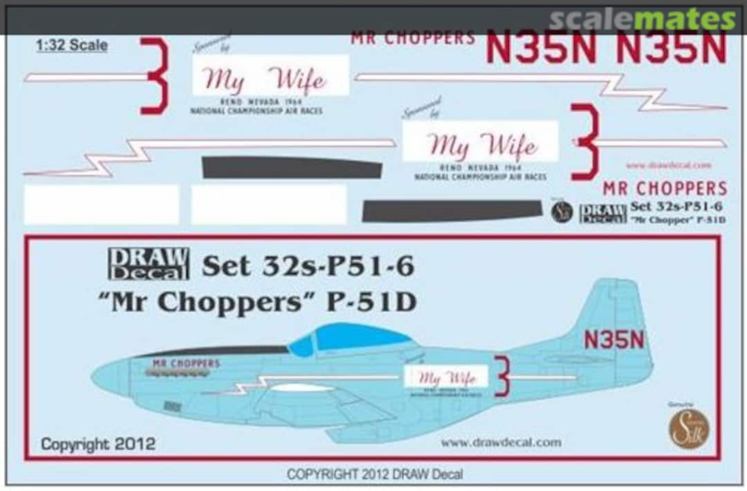 Boxart "Mr Choppers" P-51D 32-P51-6 Draw Decal