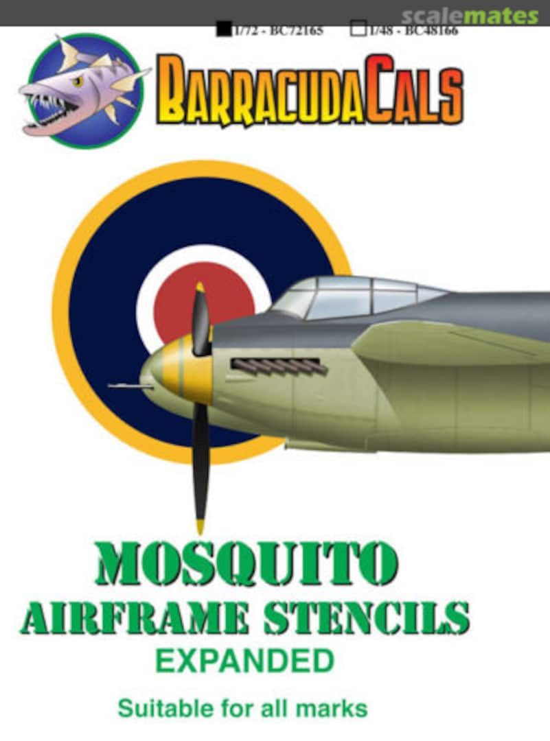 Boxart Mosquito Airframe Stencils Expanded BC72165 Barracuda Studios