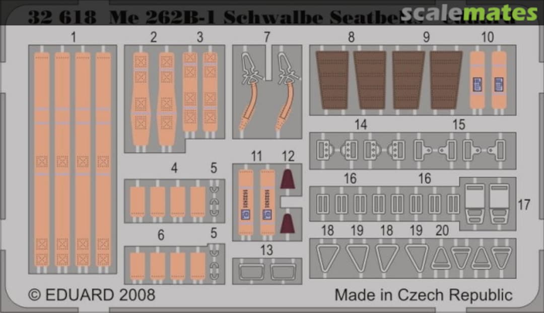 Boxart Messerschmitt Me 262B-1 Schwalbe - PE Seatbelts 32618 Eduard