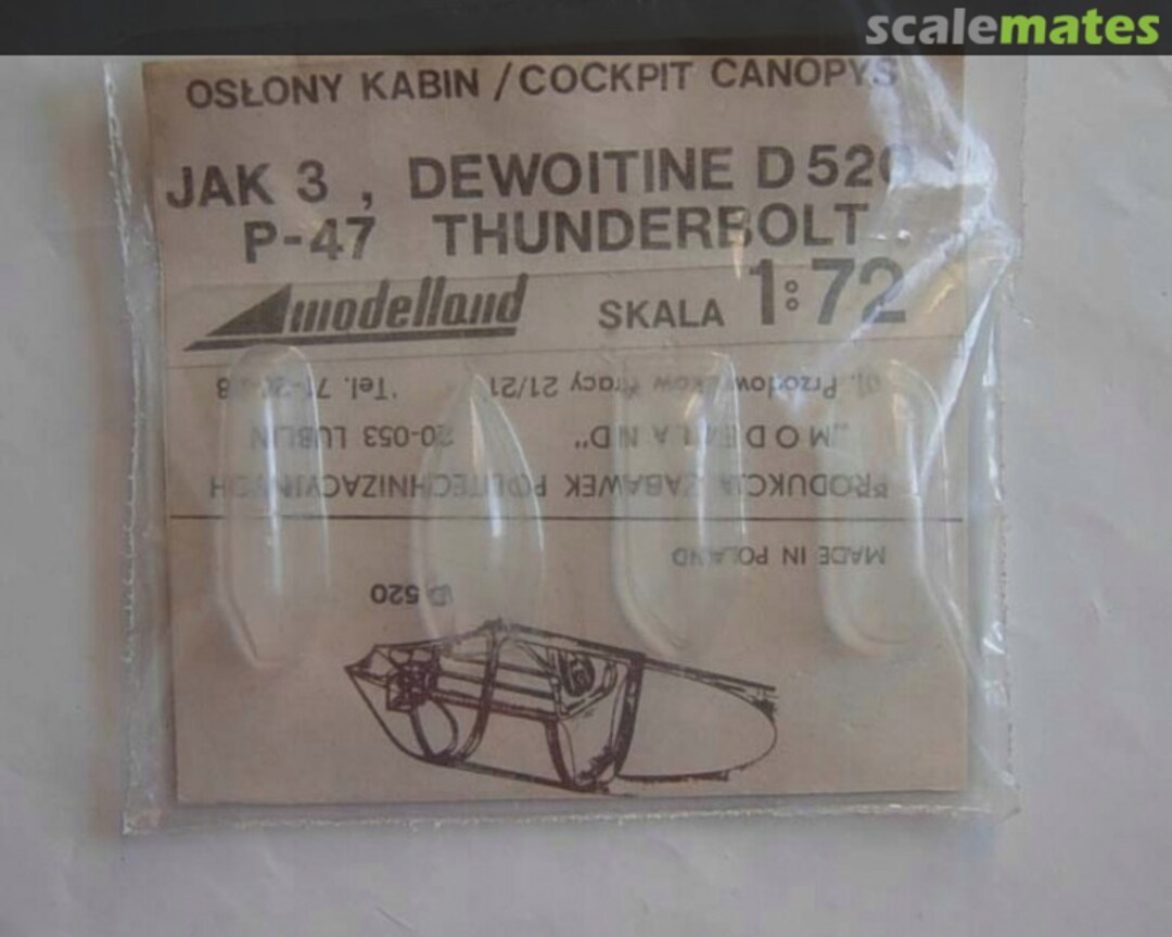 Boxart Jak 3, Dewoitine D 520, P-47 Thunderbolt  Modelland