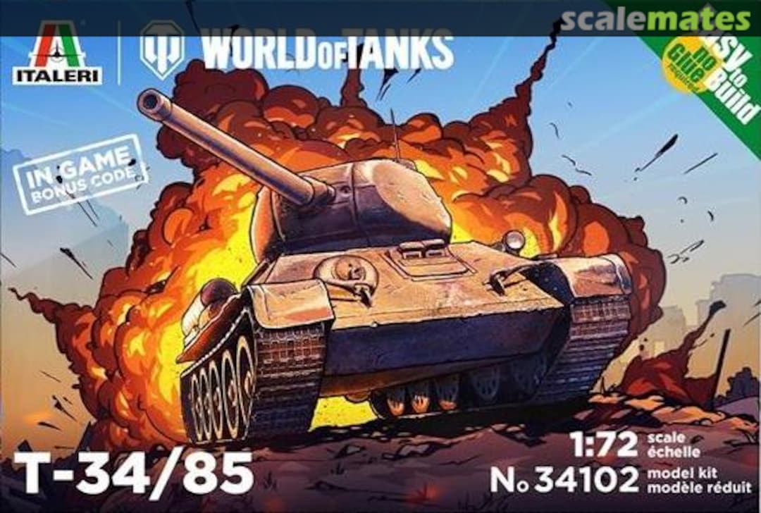 Boxart T-34/85 - WoT 34102 Italeri