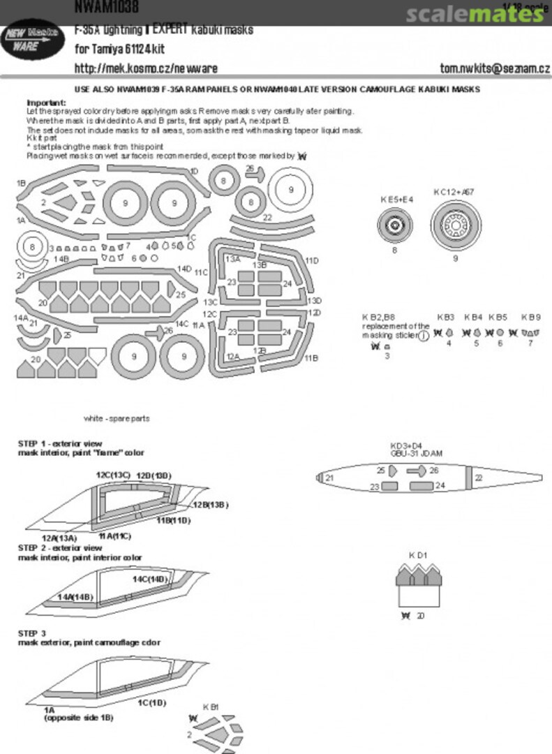 Boxart F-35A Lightning II - EXPERT kabuki masks NWAM1038 New Ware