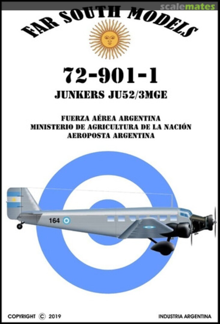 Boxart Junkers Ju 52/3mge 72-901-1 Far South Models