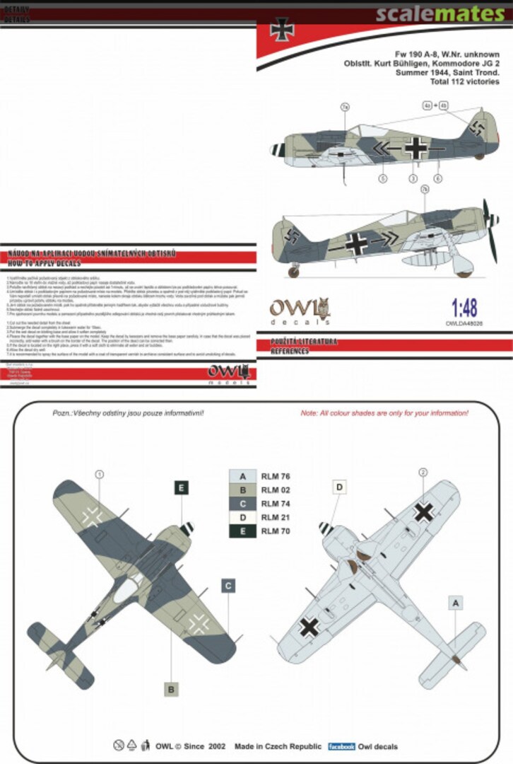 Boxart Fw 190 A-8, Kurt Bühligen, Kommodore JG 2 OWLDA72026 OWL