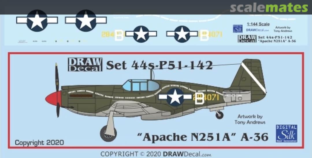 Boxart “Apache N251A” A-36 44-P51-142 Draw Decal