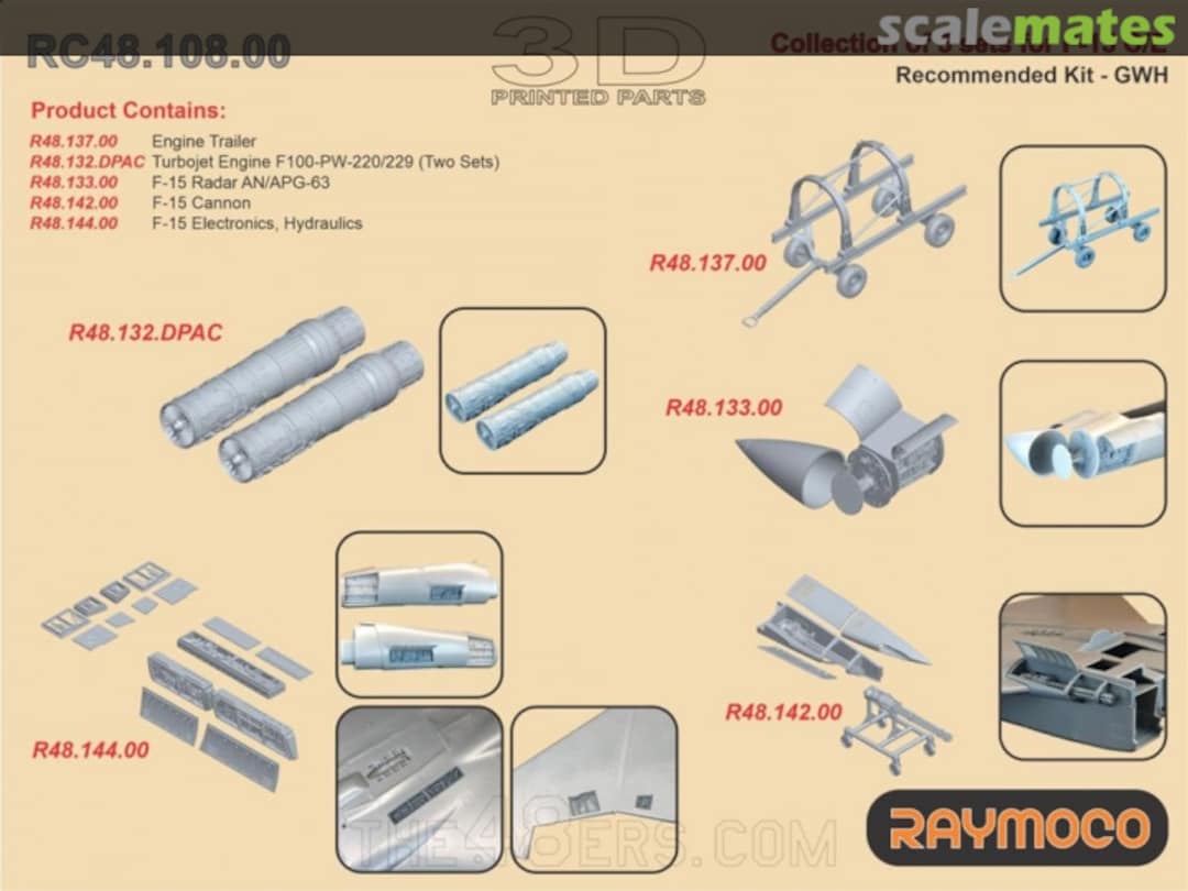 Boxart Collection of 5 sets for F-15 C/E RC48.108.00 Raymoco