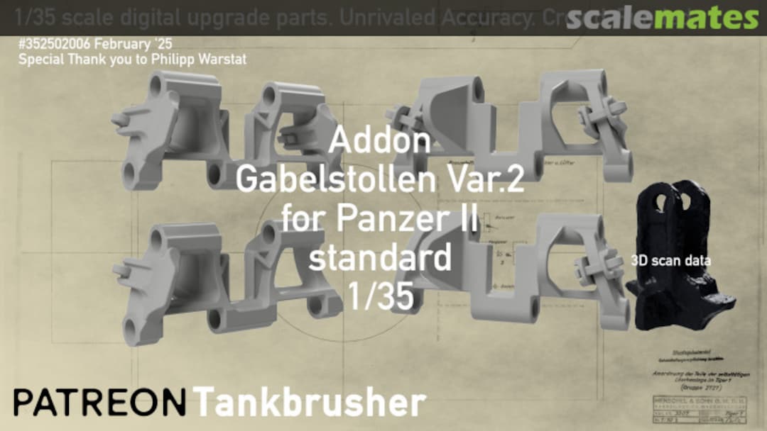 Boxart Addon - Gabelstollen for  Var 2 352502006 Tankbrusher Scale Modeling