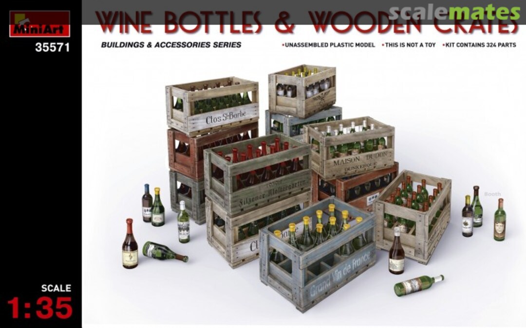 Boxart Wine Bottles & Wooden Crates 35571 MiniArt