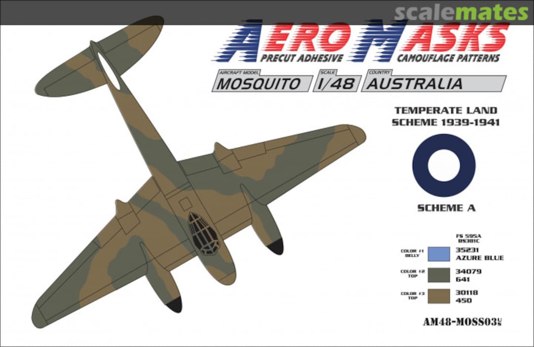 Boxart Mosquito England Temperate Land Scheme 1939-1941 Scheme A AM48-MOSS03 AeroMasks