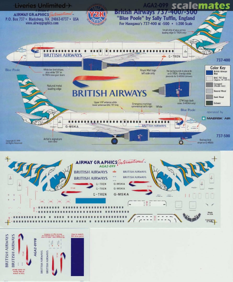 Boxart British Airways 737-400/-500 AGA2-099 Liveries Unlimited/Airway Graphics