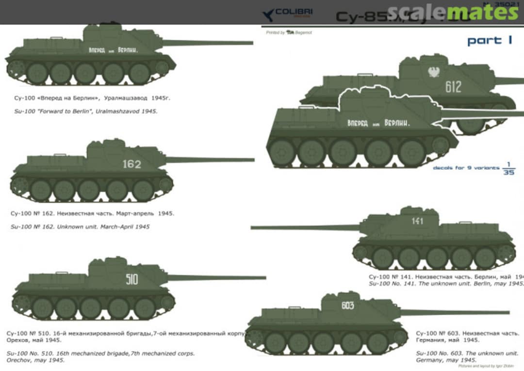 Boxart SU-85M / SU-100 35021 Colibri Decals