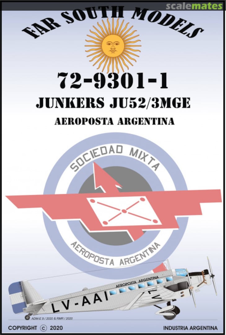 Boxart Junkers Ju 52/3mge 72-9301-1 Far South Models