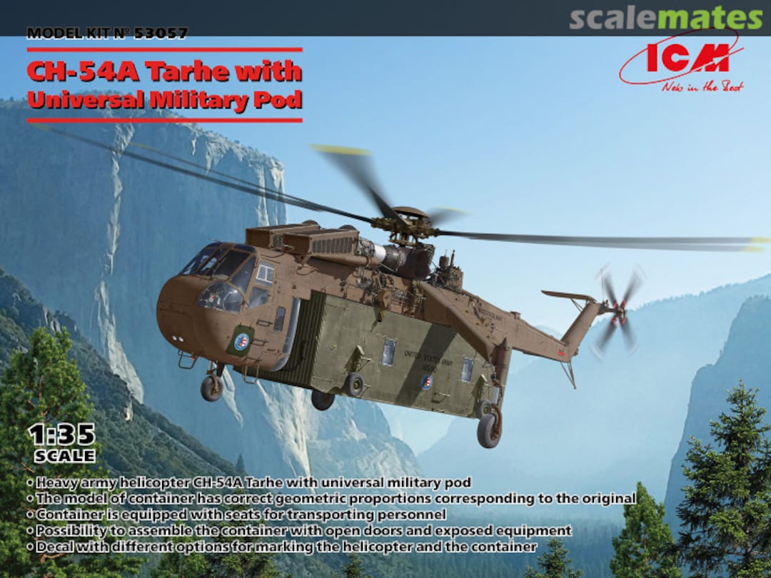 Boxart Sikorsky CH-54A Tarhe 53057 ICM