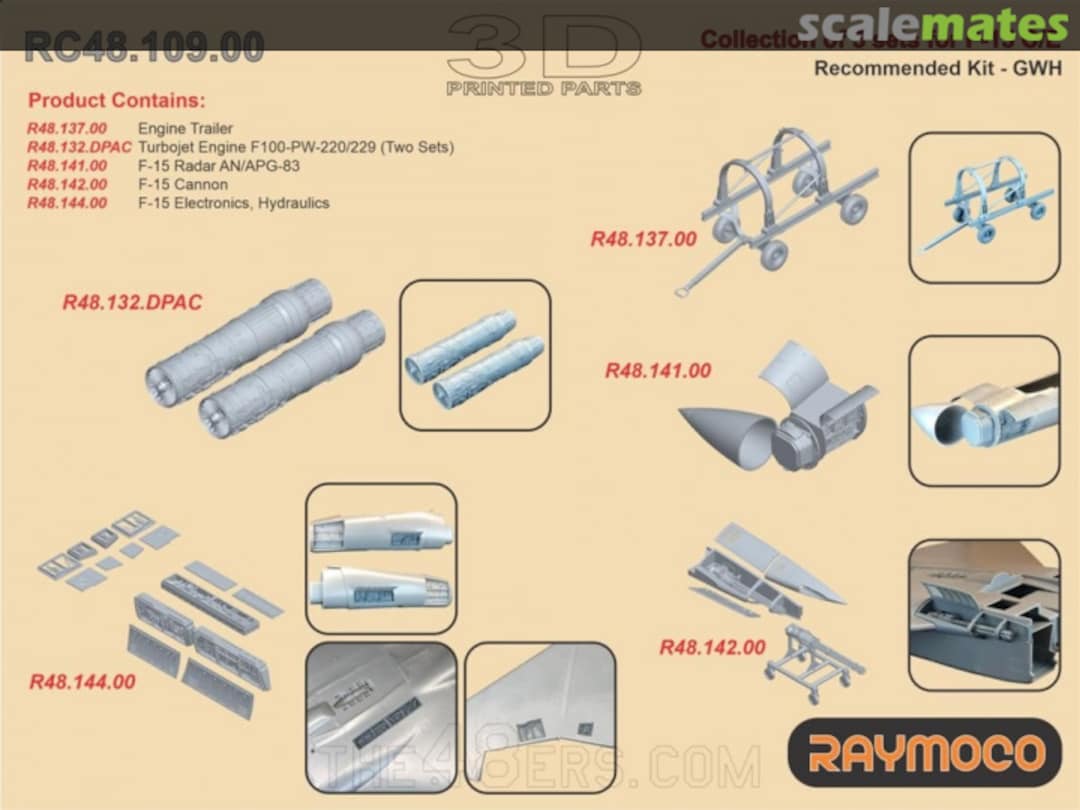 Boxart Collection of 5 sets for F-15 C/E RC48.109.00 Raymoco