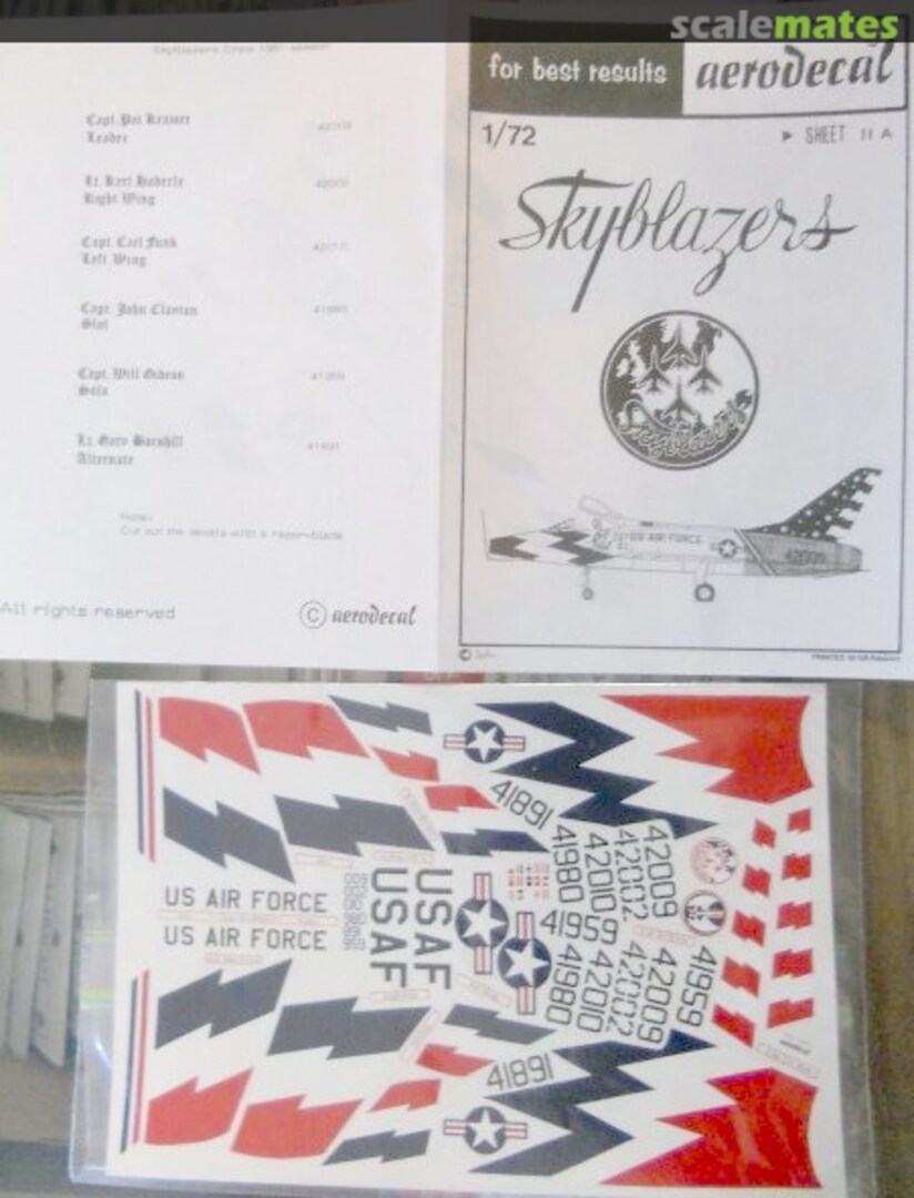 Contents Skyblazers 11A Aerodecal