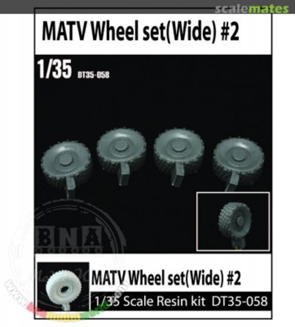 Boxart MATV Wheel sets #2 (Wide) for Panda kit (Resin, 4pcs) DT35-058 D-Toys