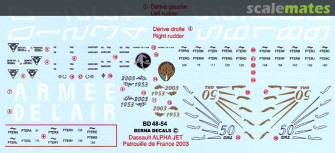 Boxart Alpha Jet E EPAA/Patrouille de France BD 48-54 Berna Decals