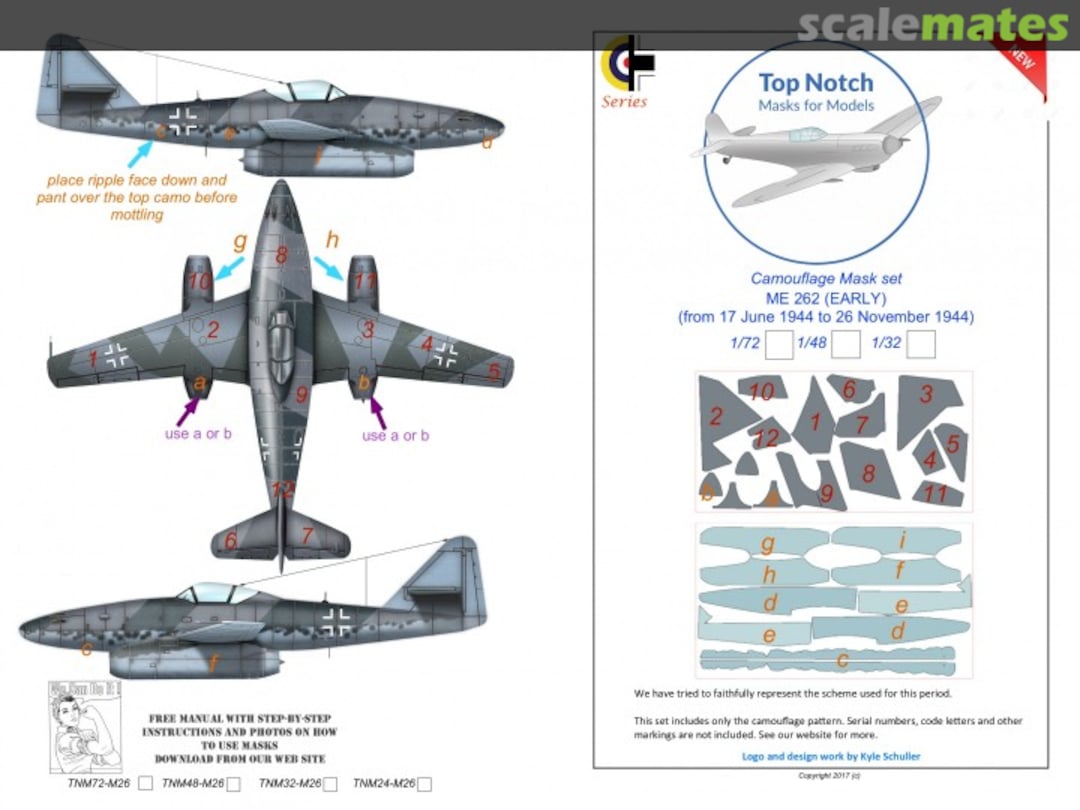 Boxart Messerschmitt Me-262A-1a Schwalbe (Early) TNM72-M26 TopNotch