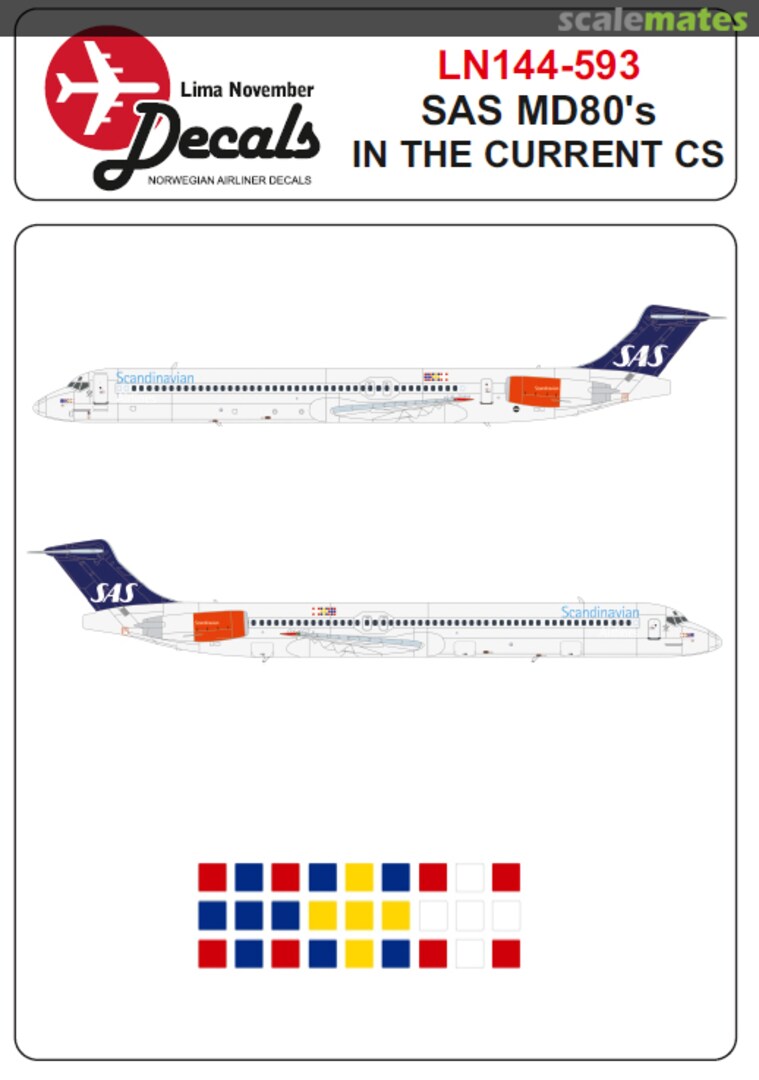 Boxart SAS MD80's in the Current CS LN144-593 Lima November Decals