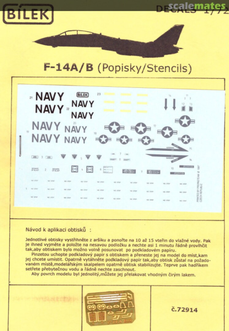 Boxart F-14A/B (Popisky/Stencils) 72914 Bilek