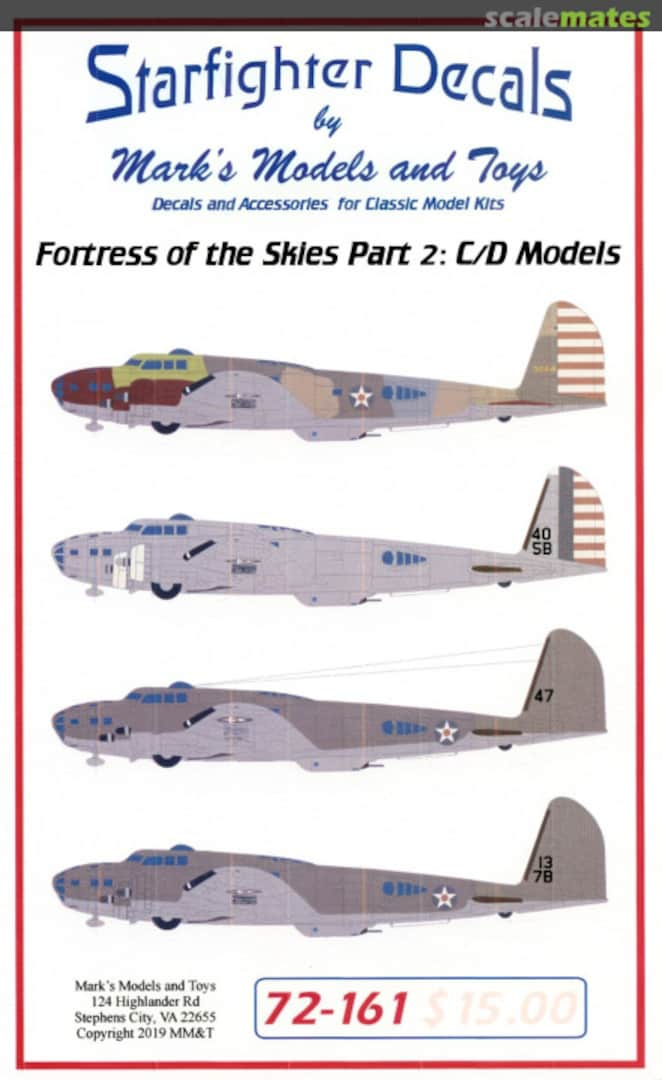 Boxart Fortress of the Skies 72-161 Starfighter Decals