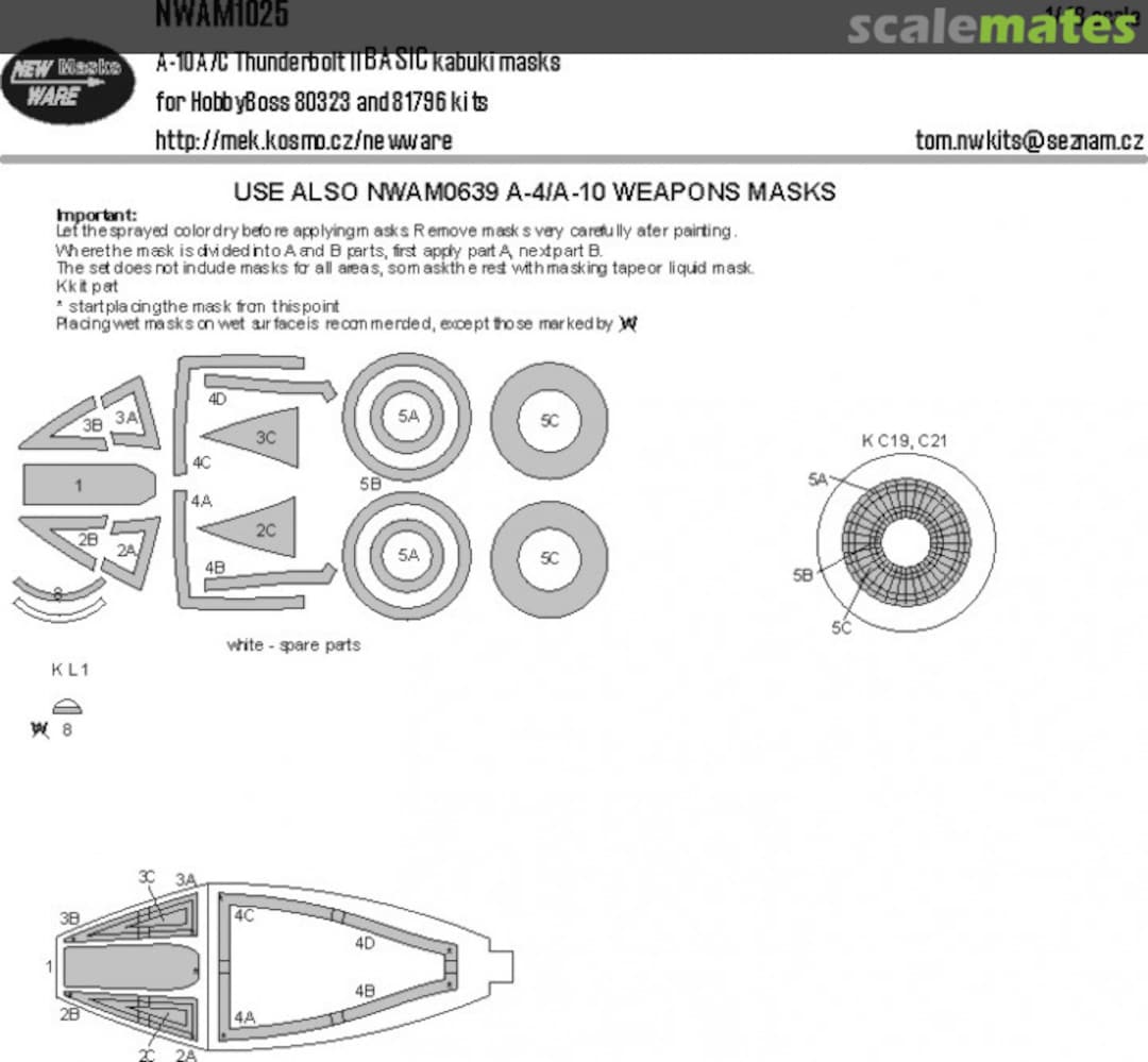 Boxart A-10A/C Thunderbolt II - BASIC kabuki masks NWAM1025 New Ware