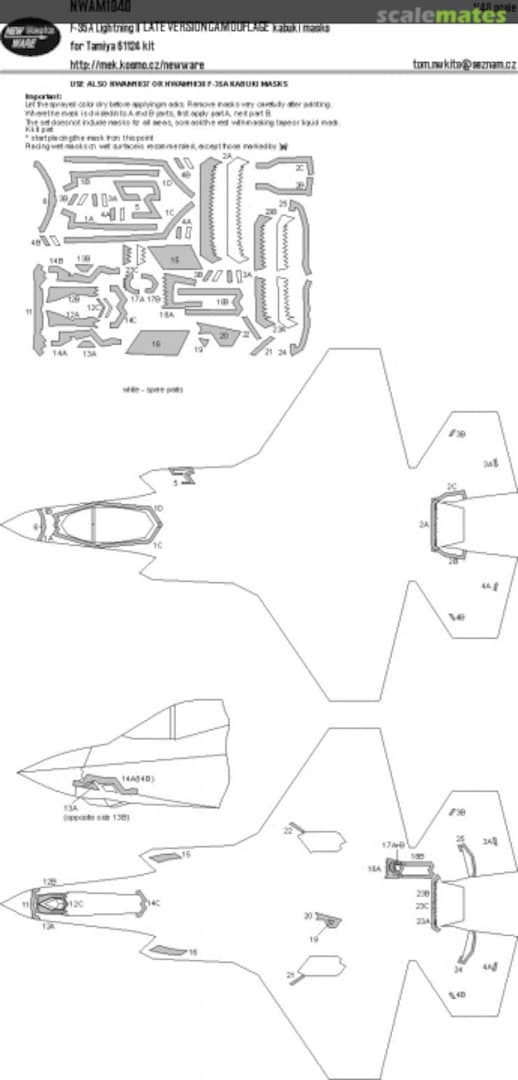 Boxart F-35A Lightning II - LATE VERSION CAMOUFLAGE kabuki masks NWAM1040 New Ware