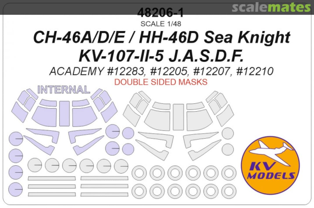 Boxart CH-46 / HH-46 Sea Knight / KV-107-II-5 J.A.S.D.F. (Double sided masks) 48206-1 KV Models