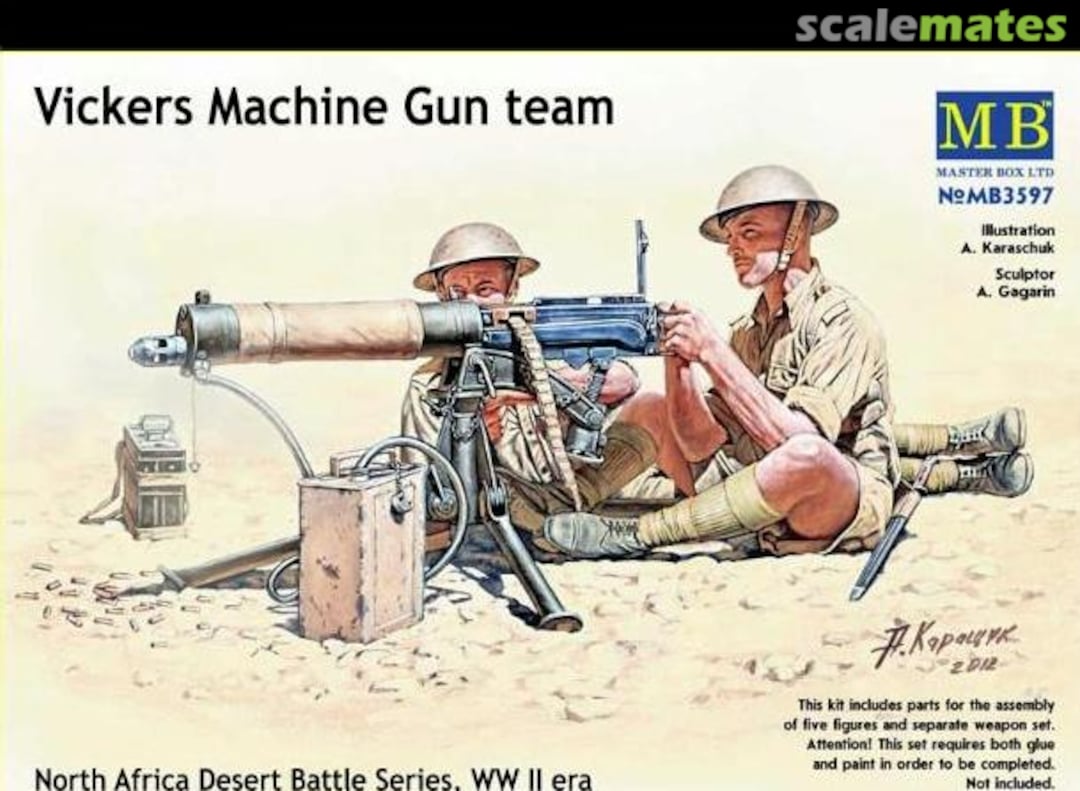 Boxart Vickers Machine Gun team MB3597 Master Box