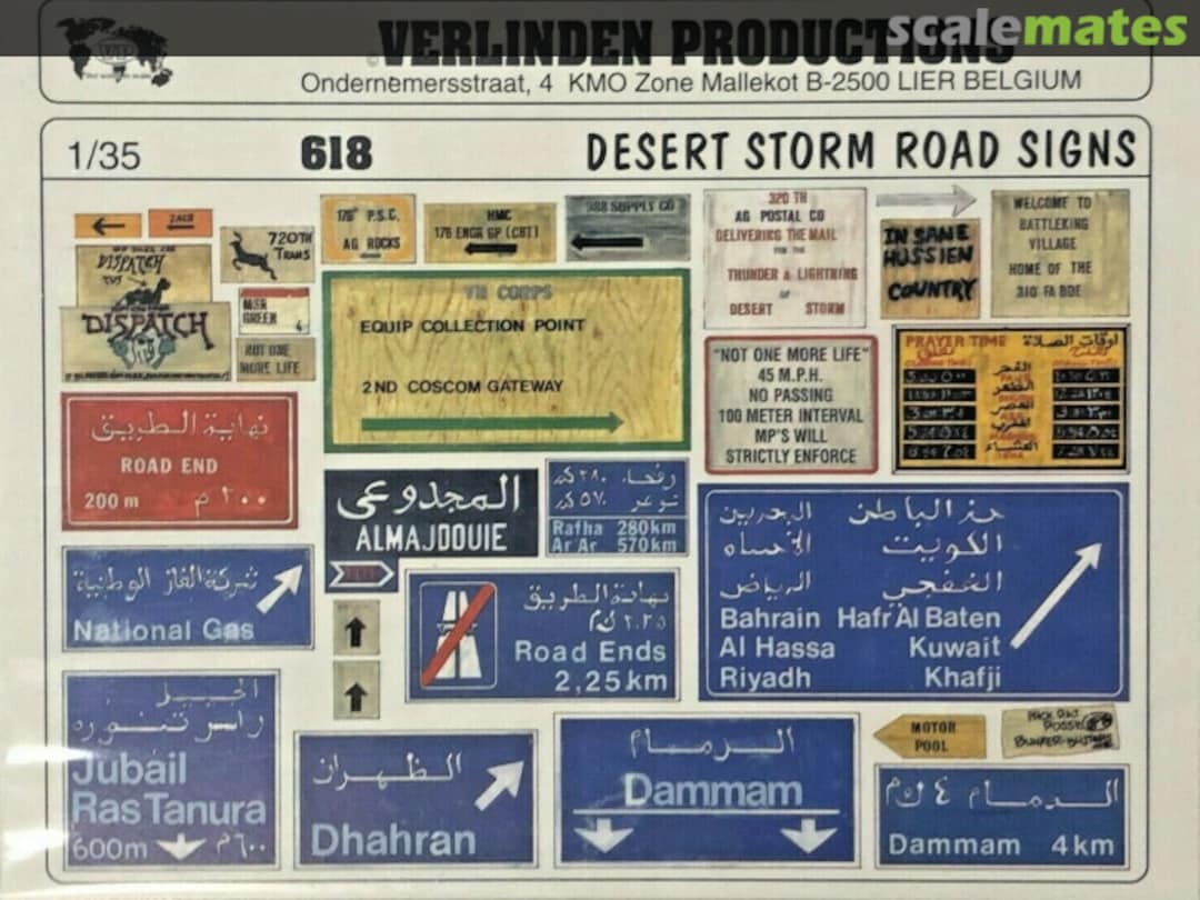 Boxart Desert Storm Road Signs 618 Verlinden Productions