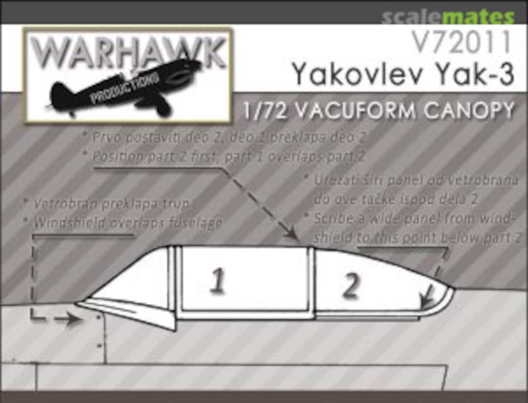 Boxart Yakovlev Yak-3 V72011 Warhawk Productions