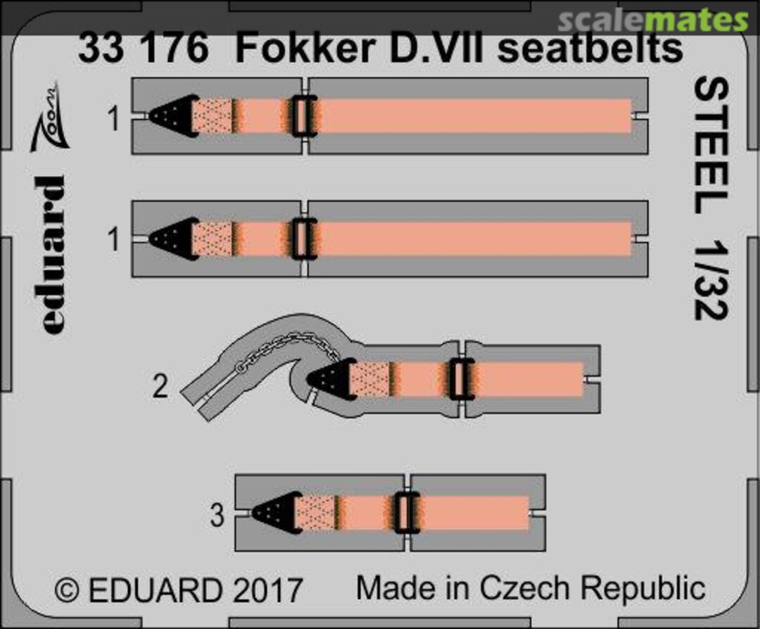 Boxart Fokker D.VII seatbelts 33176 Eduard