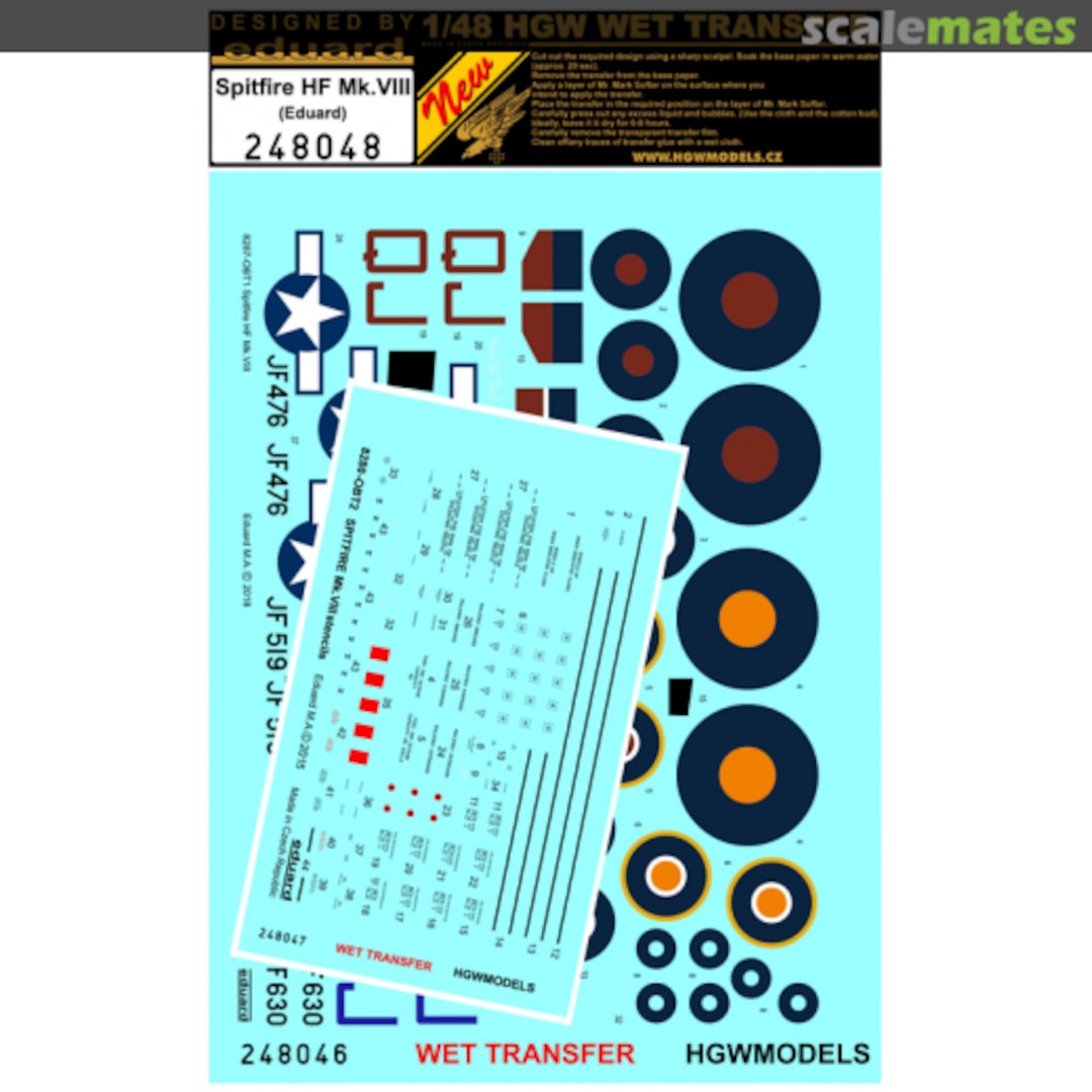 Boxart Spitfire HF Mk. VIII - Stencils & Markings 1/48 248048 HGW Models