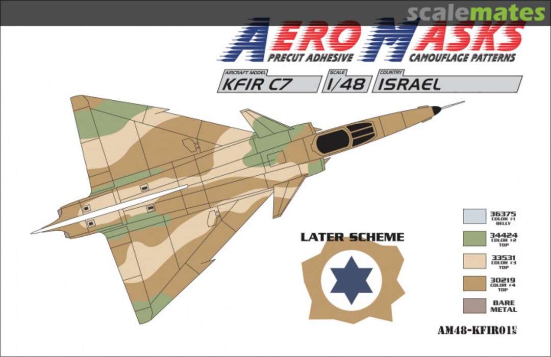 Boxart Kfir C7 Israel Later Scheme AM48-KFIR01 AeroMasks