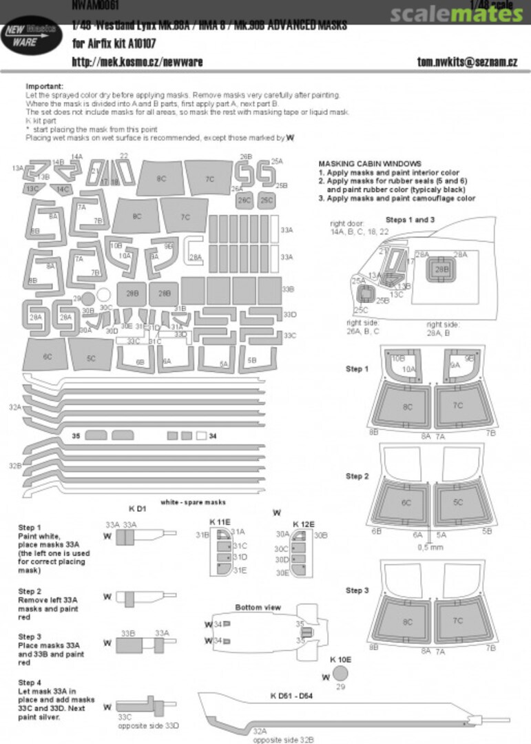 Boxart Westland Lynx Mk.88A / HMA 8 / Mk. 90B ADVANCED kabuki masks NWAM0061 New Ware