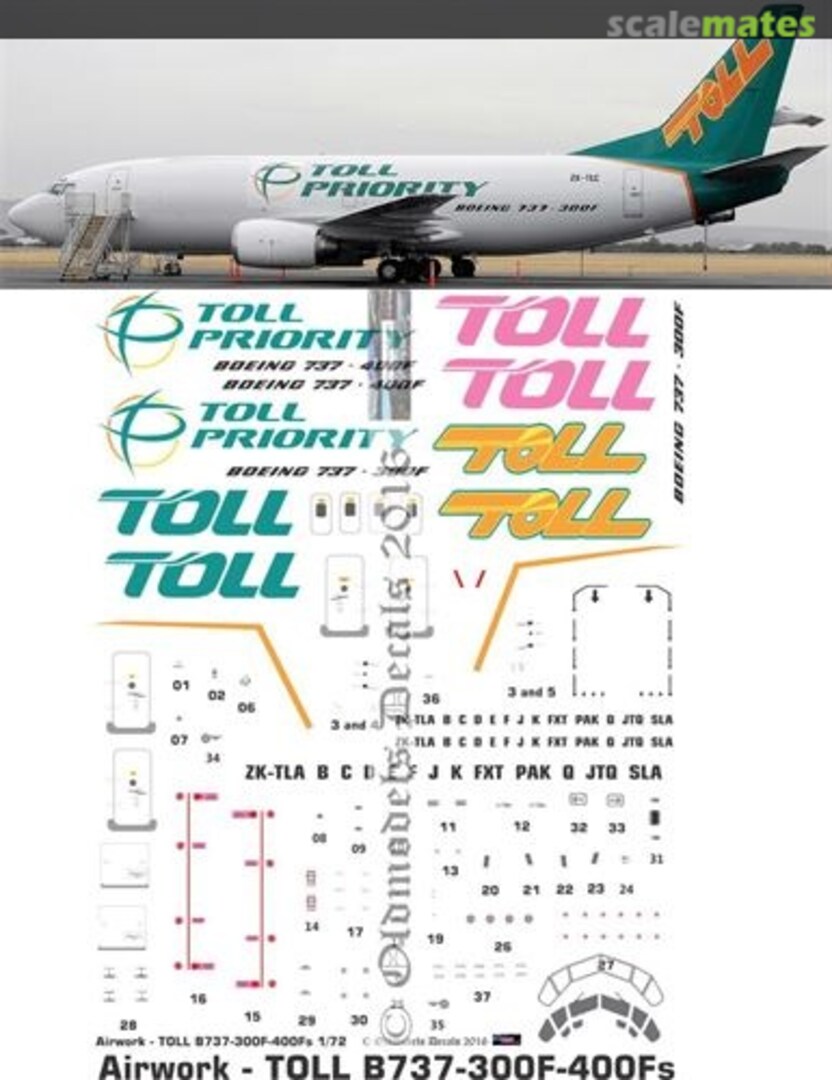 Boxart Airwork - TOLL B737-300/400Fs OMD1001 Oldmodels Decals