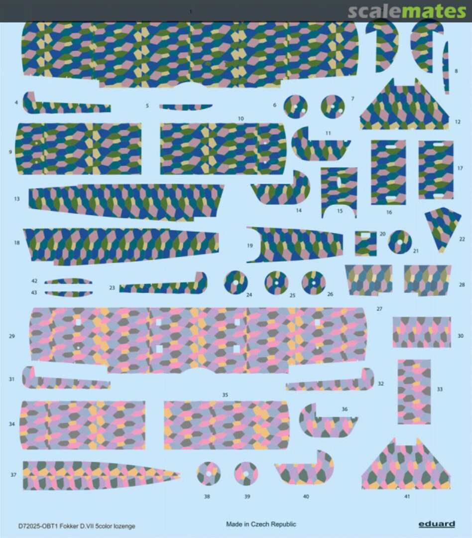 Boxart Fokker D.VII 5color lozenge D72025 Eduard