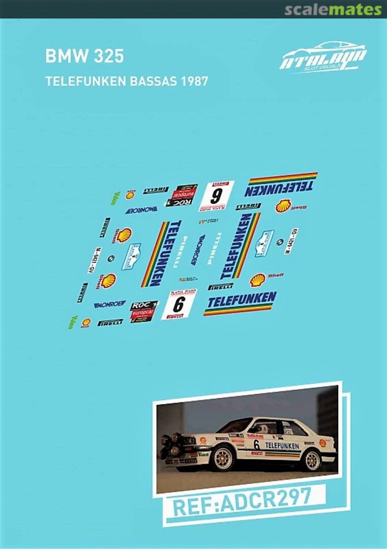 Boxart BMW 325i E30 [M-6421-GV] "TELEFUNKEN" ADCR297 Atalaya Slot Decals