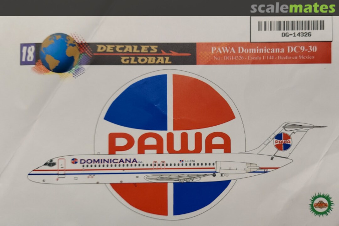 Boxart PAWA Dominicana DC-9-30 DG14326 Decales Global