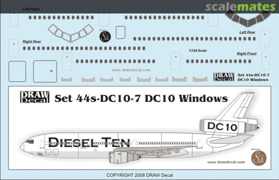 Boxart DC-10 Doors and Windows 44-DC10-7 Draw Decal