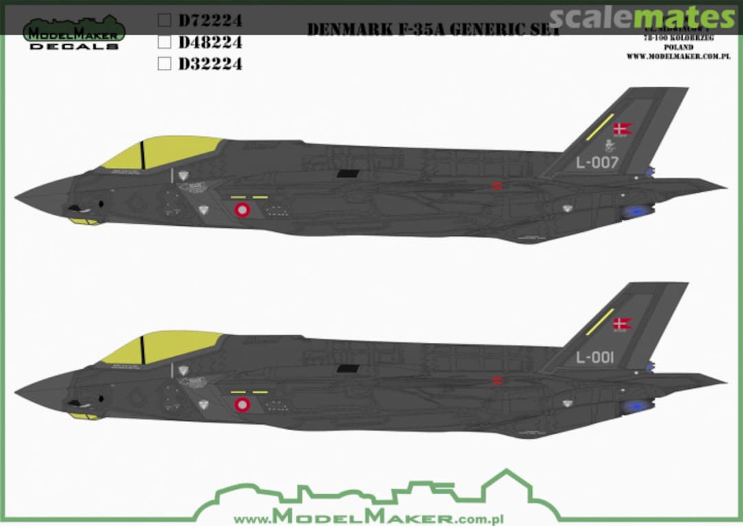 Boxart Lockheed Martin F-35 A Lightning II in Danish Air Force D32224 ModelMaker