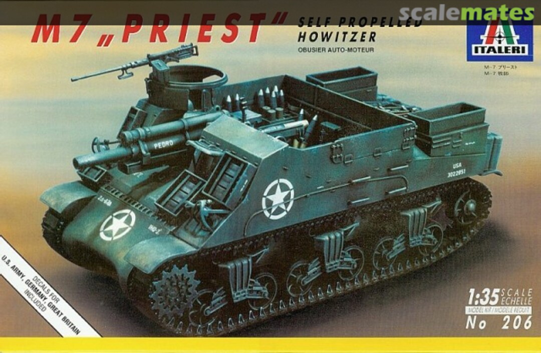 Boxart M7 "Priest" 206 Italeri